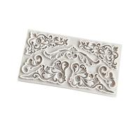 Molde de silicona para fondant con relieve adornado, silicona segura para alimentos para hacer pastel de chocolate, fondant, adorno de yeso, resina epoxi, elastómero fundido