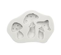 Molde de silicona para fondant de tres hongos, azúcar, chocolate, fondant, para hornear, manual, de silicona de grado alimenticio, para fondant