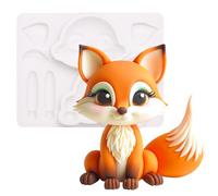 Molde de silicona para fondant, diseño de animal del bosque (zorro), decoración para tartas, 7,87 cm de alto