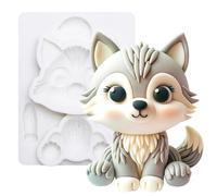 Molde de silicona para fondant Lobo Bosque Animal Adorno para tarta Tortendeko 9 cm de altura