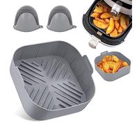 Molde de Silicona para Freidora de Aire 5.5L y 6L. 21L - Molde más Guantes de Protección para Airfryer Compatible con COSORI, CECOTEC, Philips - Compatible con Todas Las Marcas de Esa Capacidad