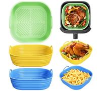 Molde de silicona para freidora de aire caliente Accesorios | Air Fryer Liners Reutilizable en lugar de papel de horno Airfryer, inserto de silicona para airfryer, adecuado para Ninja, Tefal, COSORI 5