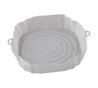 Molde de silicona para freidora de aire caliente, sartén redonda de silicona con mango, resistente al calor hasta 220 °C, apto para lavavajillas, alfombrilla antiadherente reutilizable para horno y