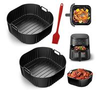 Molde de Silicona para freidora de Aire Philips Airfryer Serie 5000 XXL, 2 bandejas para Hornear con 1 Pincel de Aceite de Silicona para freidora de Aire Caliente Philips de 7,2 L