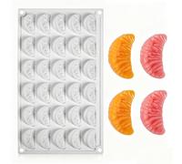 Molde de silicona para frutas, molde de chocolate naranja con 30 cavidades, herramienta de horneado para dulces, gomitas, fondant, chocolate y postres hechos a mano