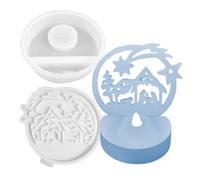 Molde de silicona para fundición, diseño de belén navideño, molde de fundición epoxi reutilizable, hecho a mano para cuentas, velas, manualidades