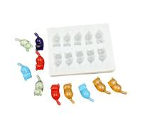 Molde de silicona para gatos pequeños acostados adecuado para hacer piezas de joyería únicas, collares, aretes con molde para gatos propensos a desmoldar impecables