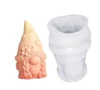 Molde de silicona para gnomos de Pascua - Vela de Navidad 3D Moldes | Resin Destiny Easter Gnomes Molde para jabón creativo y flexible reutilizable