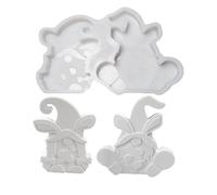 Molde de silicona para gnomos de resina, molde para conejos para la fusión de yeso | 2 piezas forma para enanos - para cera Dough, Pascua, cumpleaños, librería, mesa de comedor