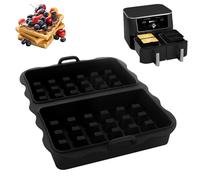 Molde de Silicona para Gofres, Gofres Freidora Sin Aceite, Waffres Aire Freidora Accesorio Para Compatible Con Ninja AF300EU, AF400EU, AF451EU, Sl400EU E AF500DE, Reutilizable