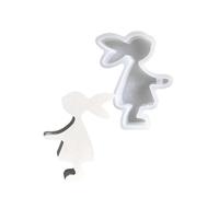 Molde de silicona para hacer adornos florales de conejos de niña, suave, para amantes de las manualidades y creadores de pequeñas empresas, clase creativa de manualidades