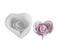 Molde de silicona para hacer arcilla, forma de corazón y rosa, adecuado para entusiastas de la fabricación a mano, tamaño pequeño