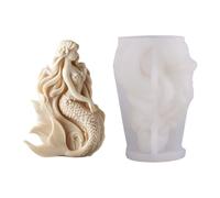 Molde de silicona para hacer formas de doncella de mar para regalo hecho a mano, decoración del hogar, proyectos creativos, molde de jabón