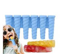 Molde de silicona para hacer helados con 6 cavidades, fácil de liberar, hecho a mano, ayuda para hacer helados, mermelada, pudín, yogur, de frutas