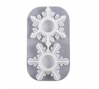 Molde de silicona para hacer portavelas de copo de nieve, recipiente de baratijas, molde de silicona para decoración de mesa de Navidad, moldes de decoración de mesa de arte, candelabro de fundición