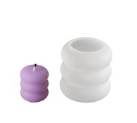 Molde de silicona para hacer velas, moldes redondos de resina 3D, estructura de silicona, adecuado para decoración de habitaciones estéticas, molde creativo para hacer regalos