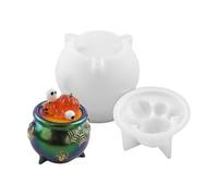 Molde de silicona para Halloween, Cauldron Statue Epoxy Resin Mould, Reusable Easy-Release Crafting Tool for Boys, Girls, Children, Adults, Professionals, Handcraft Art Projects, Holiday Use
