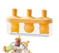 Molde de silicona para helado, 3 cavidades, a prueba de fugas, herramientas especiales para niños pequeños, día caliente, frutas, camping, bebida