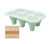 Molde de silicona para helados, 6 cavidades temáticas de bádminton, molde de bloque de hielo de silicona con palillos, para hornear mousse de chocolate, brownie, goma, fondant, pudín