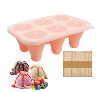 Molde de silicona para helados, tapa a prueba de fugas inspirada en bádminton, molde de cubitos de hielo de silicona con palillos para yogur, zumo, tartas, trufas, caramelos de goma, postres, fondant