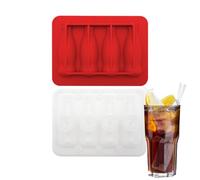 Molde de silicona para hielo, molde en forma de botella con tapa, bandeja de 4 rejillas para hacer hielo, para fiestas de clima cálido, reuniones familiares, cocina, whisky, cócteles, bebidas