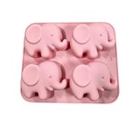 Molde De Silicona Para Hornear,Bandeja Antiadherente DIY De Elefante Con 4 Cavidades,Molde De Galletas De Silicona Animal - Pasteles Magdalenas Hielo Caramelos Galletas Comida Postres Jabón Cocina Con