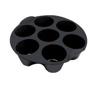 Molde de silicona para hornear de 7 tazas, molde para magdalenas para freidora de aire, sartén antiadherente, utensilio de cocina para freidoras de aire de 2.6 L a 5.8 L, tazas de silicona
