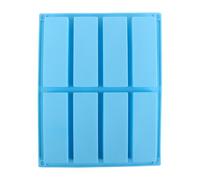 Molde de silicona para hornear, molde de chocolate de 8 cavidades, molde rectangular para pan, fabricante de barras energéticas, molde de mantequilla para pudín para herramienta de hornear (azul)