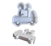 Molde De Silicona Para Huevos De Pascua, Bandeja De Fundición Con Diseño De Coche No Pegajoso, De Yeso Ligero, Herramienta De Resina De Jabón De Vela De De Soja | Molde Creativo De Decoraci