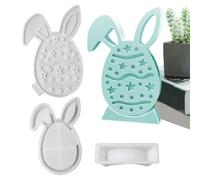 Molde de silicona para huevos de Pascua - Decoración de hormigón con conejo y huevos, molde de silicona para resina | Para centro de mesa y decoración para casa, boda, cena, fiesta