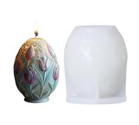 Molde de silicona para huevos de Pascua, forma de vela, molde de resina epoxi, molde de molde para primavera, Pascua, fondant y accesorios para tartas
