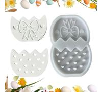 Molde De Silicona Para Huevos De Pascua - Herramientas Flexibles y Reutilizables de Conejo para Manualidades - Moldes De Pascua Para Fabricar Velas De Silicona - Para Epoxi Yeso Artes de Primavera Dec