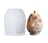 Molde de silicona para huevos de Pascua: plantilla de polímero suave, patrón, base temática, estructura artística de moldeo de postre | Molde secundario en forma de huevo para manualidades de