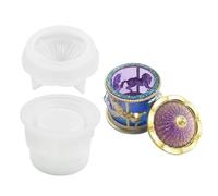 Molde de Silicona para Joyas, de Almacenamiento, Recipiente para Tapa de pirámide, Forma organizadora de Resina, Herramienta para Manualidades con Resina epoxi para Joyas, Almacenamiento de Joyas
