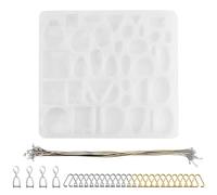 Molde de silicona para joyas, moldes resina epoxi, moldes de silicona para resina, 38 cavidades, con clips hebilla y cuerda colgante, molde de silicona de resina para decoración, collar