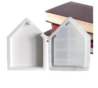 Molde de silicona para la resina, molde de silicona en forma de casa - Fondant Chocolate Sugarcraft Cake Moldes - Molde hueco para el hogar frente al mar para la boda decoración de la Saint-V