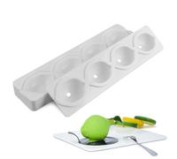 Molde de silicona para limón de 4 cavidades, molde flexible apto para alimentos para hornear pasteles, mousse, gelatina y chocolate - Moldes de silicona para frutas para hacer postres fácilmen
