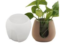 Molde De Silicona Para Macetas De Hormigón | Moldes De Fundición Antiadherente,Moldes Silicona Reutilizables Para Macetas Redondas,Para Hogar DIY Portavelas De Resina Yeso Cemento Contenedores De Alma