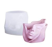 Molde de silicona para macetas, moldes de resina epoxi de cara humana para manualidades, decoración del hogar, soporte de almacenamiento de fácil liberación para jabón, , vela, arcilla de hormigón