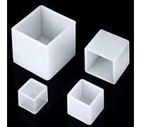 Molde de Silicona para Manualidades, 4 Piezas Cuadradas de Resina para Fundición, 4 Tamaños (5 cm, 3,5 cm, 2,5 cm, 2 cm)