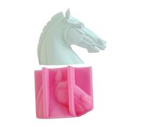Molde de silicona para manualidades de cabeza de caballo 3D, decoración del hogar, yeso, cemento, creación artística