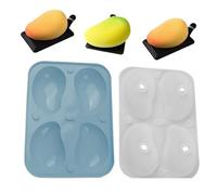Molde de Silicona para Mousse - Molde Para Jabón 3D En Forma De Mango - para Chocolate de 4 Cavidades para Reposteros Caseros y Profesionales