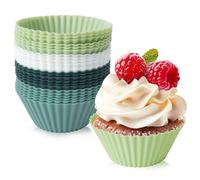Molde de Silicona para Muffins, 24 Piezas Moldes Antiadherentes Reutilizables para Muffins, Molde Silicona Magdalenas, Mini Molde Muffins para Pasteles, Pudines, Helados y Postres, 4 x 6 PC