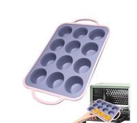 Molde de Silicona para Muffins - Bandeja para Galletas Reutilizable con 12 Cavidades | Bandejas De Silicona Para Cupcakes Para Hornear - Para Pan Huevo Tarta Quesillo Pastel Cocina Horno y Freidora de