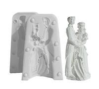 Molde de silicona para novios y novios, escultura para el hogar, perfumado, decoración de yeso de resina, para hacer jabón, moldes de novia y novios, regalos de boda personalizados