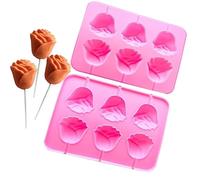 Molde de silicona para palitos de queso con rosas y flores, molde para piruletas, chocolate, caramelos, helado, decoración de tartas, molde para hornear