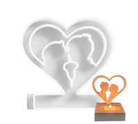 Molde de silicona para parejas con forma de corazón | Par de besos de resina epoxi para decoración de mesa - moldes de silicona para portavelas de té, soporte de mesa, bandeja , manualidades