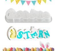 Molde de Silicona para Pascua - Molde Reutilizable de Conejo y Letra | para Decoraciones Festivas | para decoración de Pascua, decoración de casa, de Yeso, Arte de Resina, Fiestas