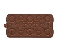 Molde de silicona para pastel de chocolate con forma de botón, molde de silicona para decoración de pasteles, bandeja de cubitos de hielo para pasta de goma de chocolate, caramelo, fondant, herramient