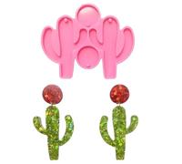 Molde de silicona para pendientes, moldes de silicona con forma de cactus, moldes de resina epoxi, herramienta para hacer joyas, decoración del hogar